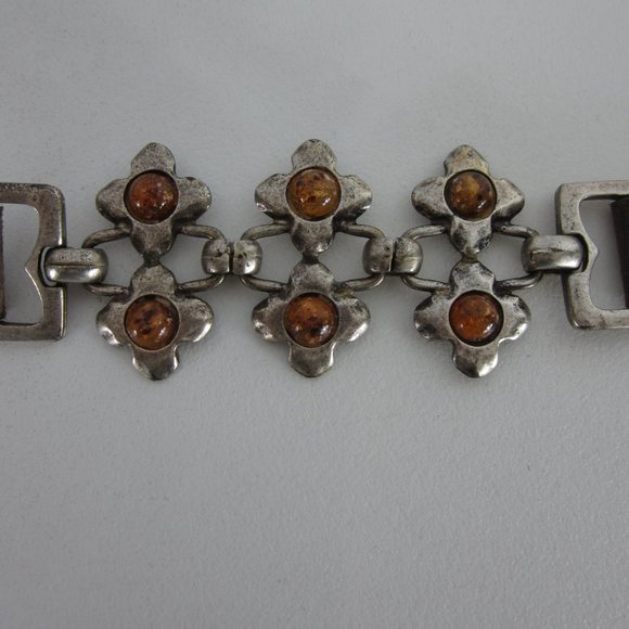 Express Belt Womens Small Brown Brown Suede Leather Orange Beaded Belt Italy - Picture 4 of 10